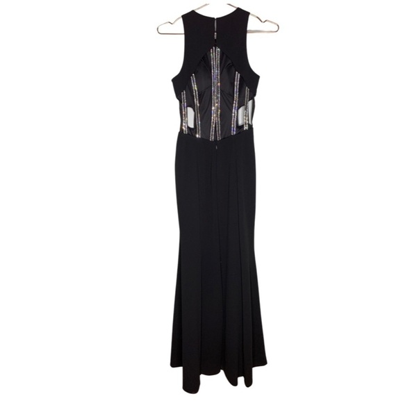 Dear Moon Sleeveless Crystal Strap Back Crepe Dress - Picture 3 of 7